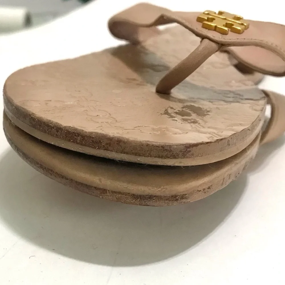 Tory Burch Leather Monroe Sandals in Blush Tan Size 9.5